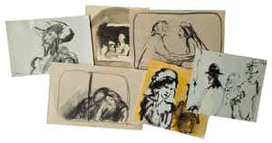 Luis Filcer - Lot van zes tekeningen verkocht voor € 1!
