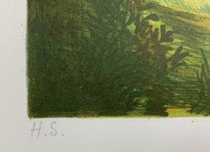 Nicolaas Wijnberg - kleurenlitho - 'Landschap in expressionistische kleuren' - 1983 kopen? Bied vanaf 39!