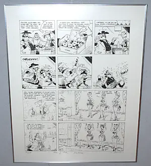 Morris - zeefdruk (uit Lucky Luke nr. 3 'Dalton City')- gesigneerd, opdracht en genummerd kopen? Bied vanaf 125!