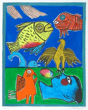 Corneille - Zeefdruk, Iza verkocht voor € 1!