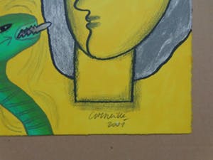 Corneille - GEEL HOOFD & VOGEL / KLEURLITHO / 70x50cm / SIG / 2001 kopen? Bied vanaf 95!