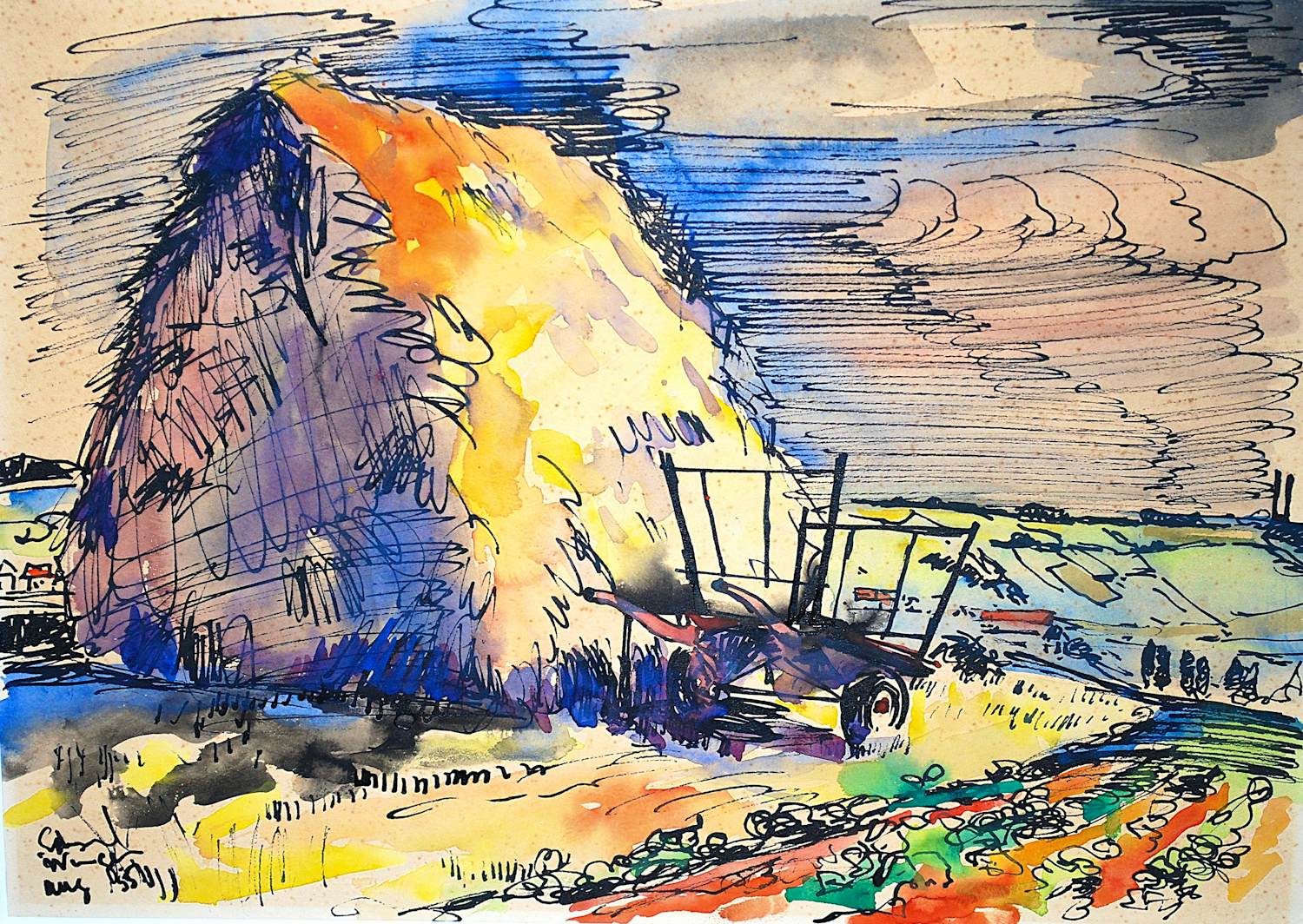 Edmond Wingen - Zomers Limburgs platteland 1955 kopen? Bied vanaf 195!