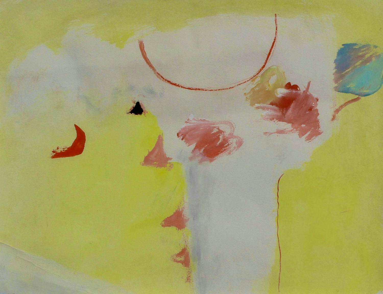 Eugène Brands - grote ingelijste gouache op papier: 'Bloemen in witte vaas' verkocht voor € 1499!