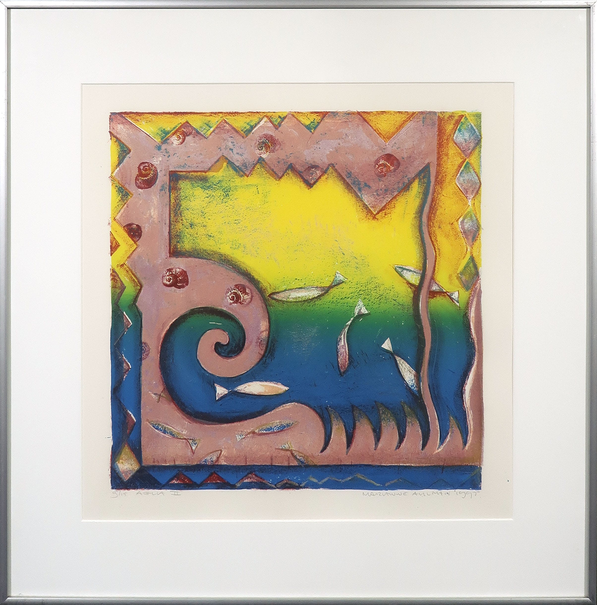 Marianne Aulman - Litho, Aglia II - Ingelijst kopen? Bied vanaf 1!