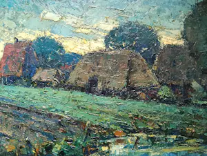 Jan Kruysen - Landschap met boerderijen en watertje kopen? Bied vanaf 275!