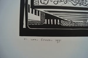 Marcel van Eeden - gesigneerde houtsnede - 1991 kopen? Bied vanaf 50!