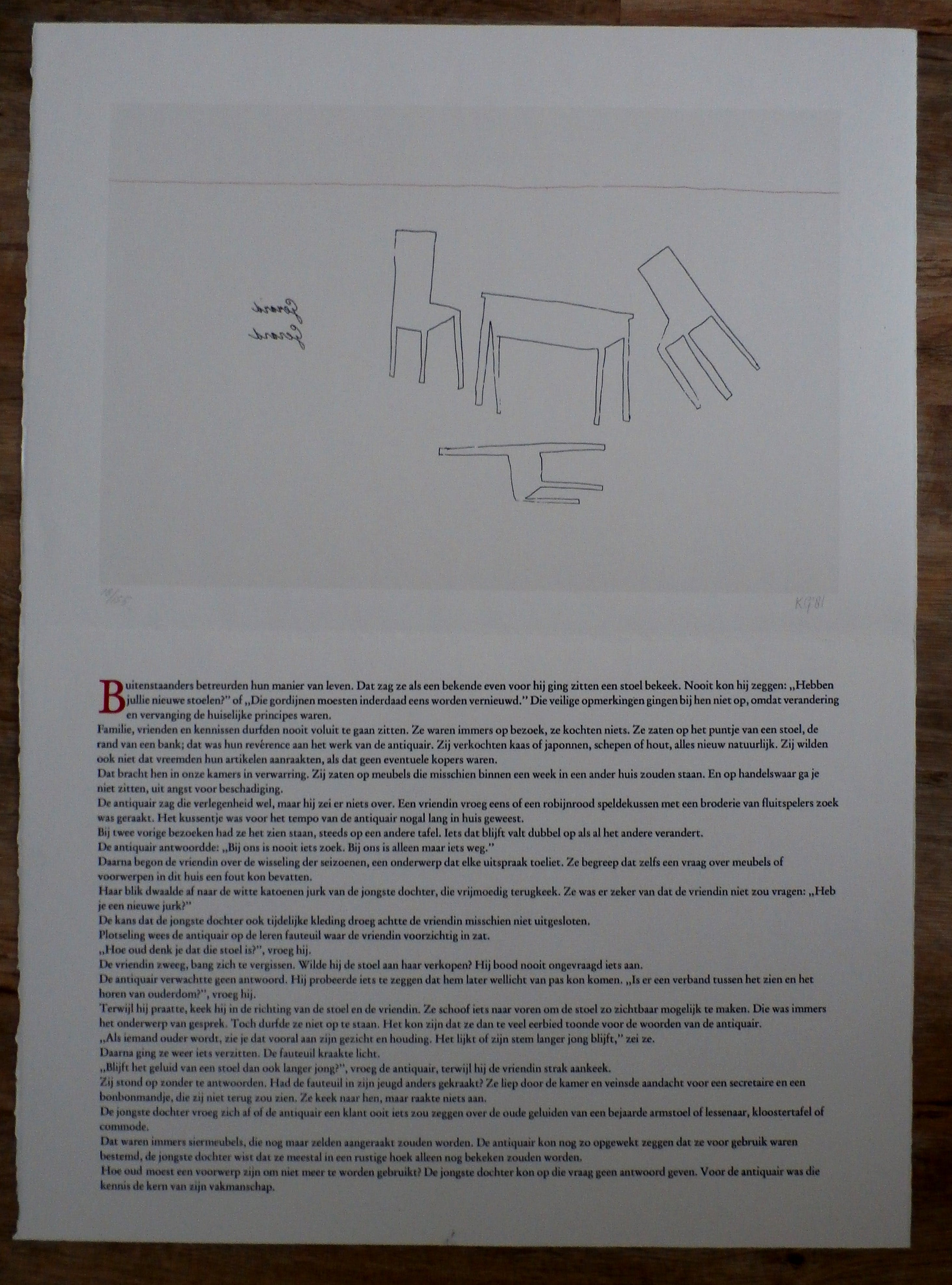 Klaas Gubbels - zeefdruk: verlegen schaduwen - 1981 kopen? Bied vanaf 100!