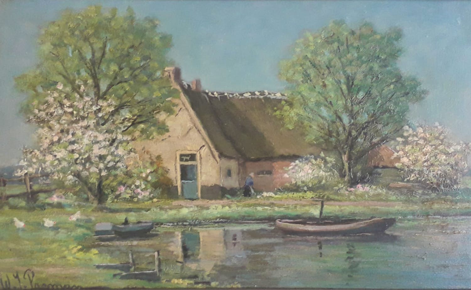 Willem J. Pasman - Zomerse boerderij met bloesembomen kopen? Bied vanaf 75!