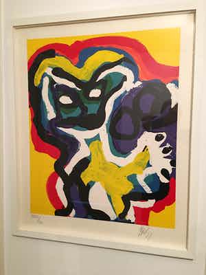 Karel Appel - Zeefdruk `Yellow Flower Head`, 1977 verkocht voor € 1000!