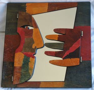 Niet of onleesbaar gesigneerd - Design , Spiegel van hout – gesigneerd - 1996 kopen? Bied vanaf 1!