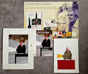 Frits Müller - Twee gem. technieken voor boekomslag "het Verzonkene" jeroen Brouwers kopen? Bied vanaf 78!