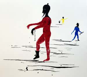 Henk Visch - kleurenlitho - zonder titel - 1994 (Incl passe-partout) verkocht voor € 125!