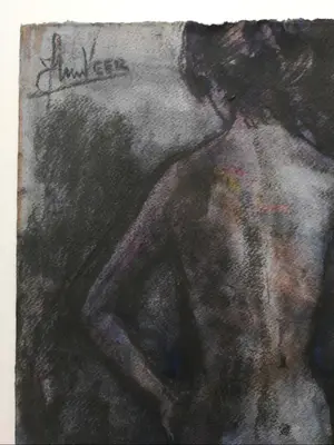 Jan van der Veer - Naakt. Staande vrouw. kopen? Bied vanaf 49!