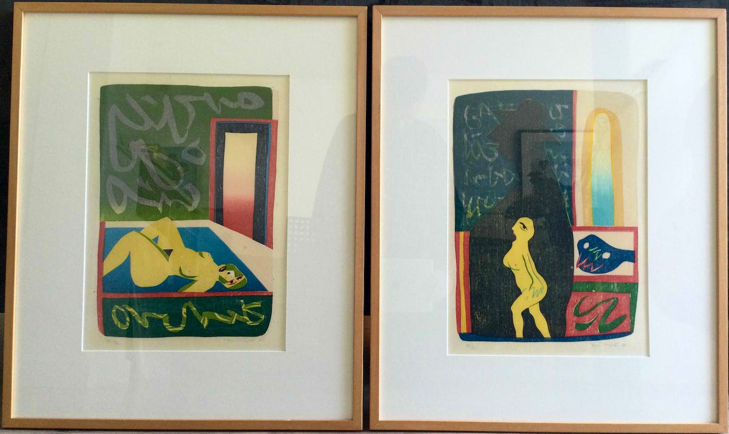 Tom Thijsse - set van 2 prachtige houtsnedes - ingelijst verkocht voor € 85!