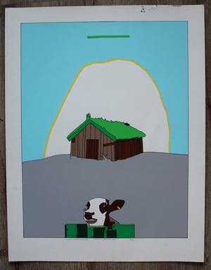 Harrie Gerritz - Zeefdruk: Buiten luchtschuurtje - 1973 kopen? Bied vanaf 75!