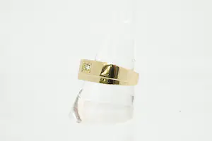 2 - massieve 14Krt geel gouden design solitair ring met diamant kopen? Bied vanaf 370!