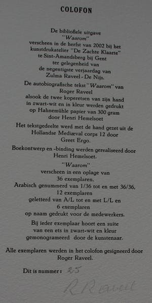 Roger Raveel - Drie etsen: "Waarom" - 2002 kopen? Bied vanaf 650!