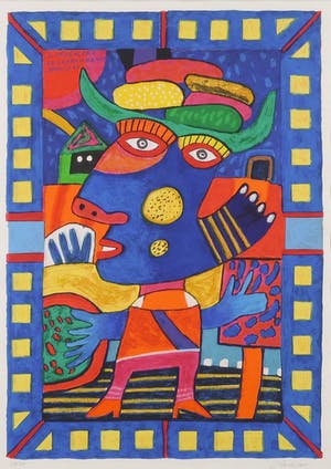 Clemens Briels - Zeefdruk, Le sobran banana - Ingelijst kopen? Bied vanaf 100!