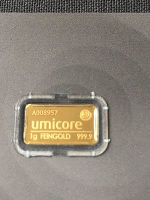24K Goud - 1 gram fijngouden bullion Umicore kopen? Bied vanaf 37!