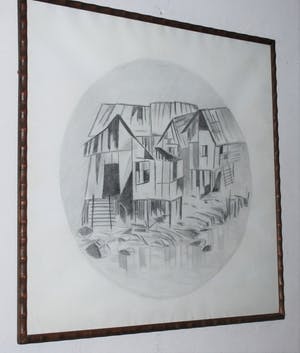 Theo Schoon - Indonesische paalwoningen - tekening 1974 kopen? Bied vanaf 65!