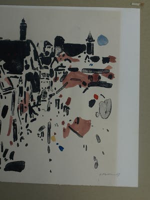 AcheterOskar Koller - Lithographie und Aquarell, Ohne Titel – 1969 - Auflage: 50? Enchérissez de 1!