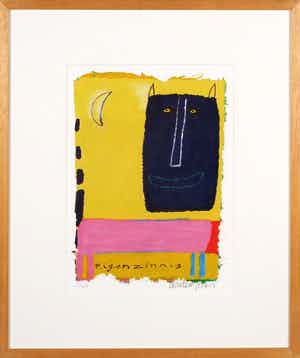 Wouter Stips - Zeefdruk, Eigenzinnig - Ingelijst verkocht voor € 50!