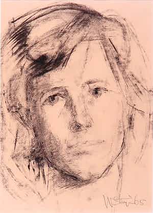 Wim Steijn - Houtskooltekening, Portret verkocht voor € 10!