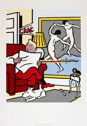 Roy Lichtenstein - Poster- Tintin reading - Brussel verkauft für € 115!