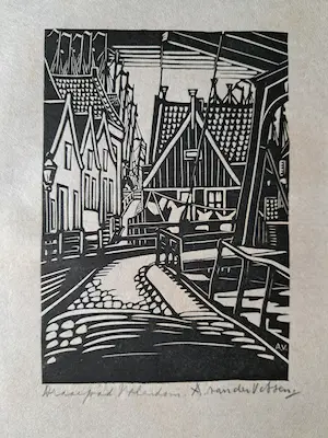 Andre van der Vossen - 4 houtsnede grafiek kopen? Bied vanaf 125!