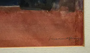 Theodoor Heynes - aquarel op papier | 'Stilleven met blauwe schaal' (INGELIJST) kopen? Bied vanaf 20!