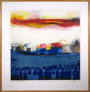 Theo Koster - Zeefdruk en collage, Zonder titel - Ingelijst (Groot) verkocht voor € 35!