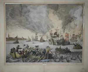 Jan Luyken - Zeeslag, tusschen den Graaf van Bossu, en den Noordt Hollanders .... 1573 kopen? Bied vanaf 30!