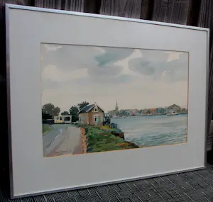 Gerrit Neven - Ingelijste aquarel: IJssel - 1997 kopen? Bied vanaf 199!