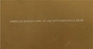 James Lee Byars - affiche kunsthalle bern gold kopen? Bied vanaf 10!