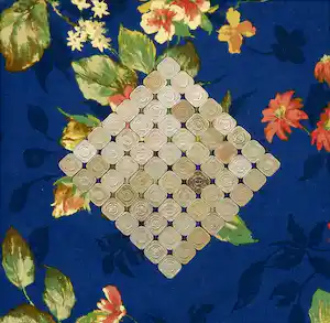 Jan Henderikse - Assemblage met stuivers op textiel, 64 dimes verkauft für € 520!