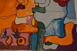 Patty Harpenau - Tegeltableau; man en vrouw. kopen? Bied vanaf 50!