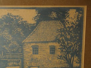 Jac. de Beer - Ingelijste houtsnede , Watermolen ‘Den Helder’ Winterswijk – ca. 1935 kopen? Bied vanaf 40!