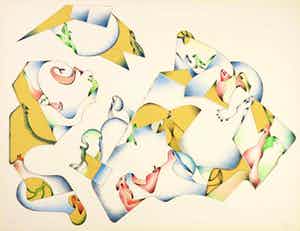 Jan Voss - Litho, Zonder titel verkocht voor € 1!