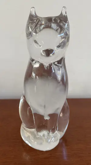 Reijmyre Glasbruk - Glazen figuur zittende kat - ontwerp Tyko Axelsson kopen? Bied vanaf 30!