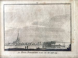 Hendrik Spilman - De Stad DOESBURG te zien van den IJssel. 1743 - Kopergravure, Ingelijst kopen? Bied vanaf 40!