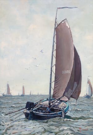 Klaas Zwaan - C1348, Botter op zee, BU105 kopen? Bied vanaf 950!