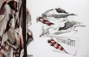 Gerti Bierenbroodspot - Potlood en gouache op hout, Zonder titel - Ingelijst kopen? Bied vanaf 1!