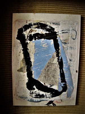 Harm van Ee - Bijzonder geabstraheerd miniatuur object / olieverf(je) "Portret" gesigneerd kopen? Bied vanaf 20!