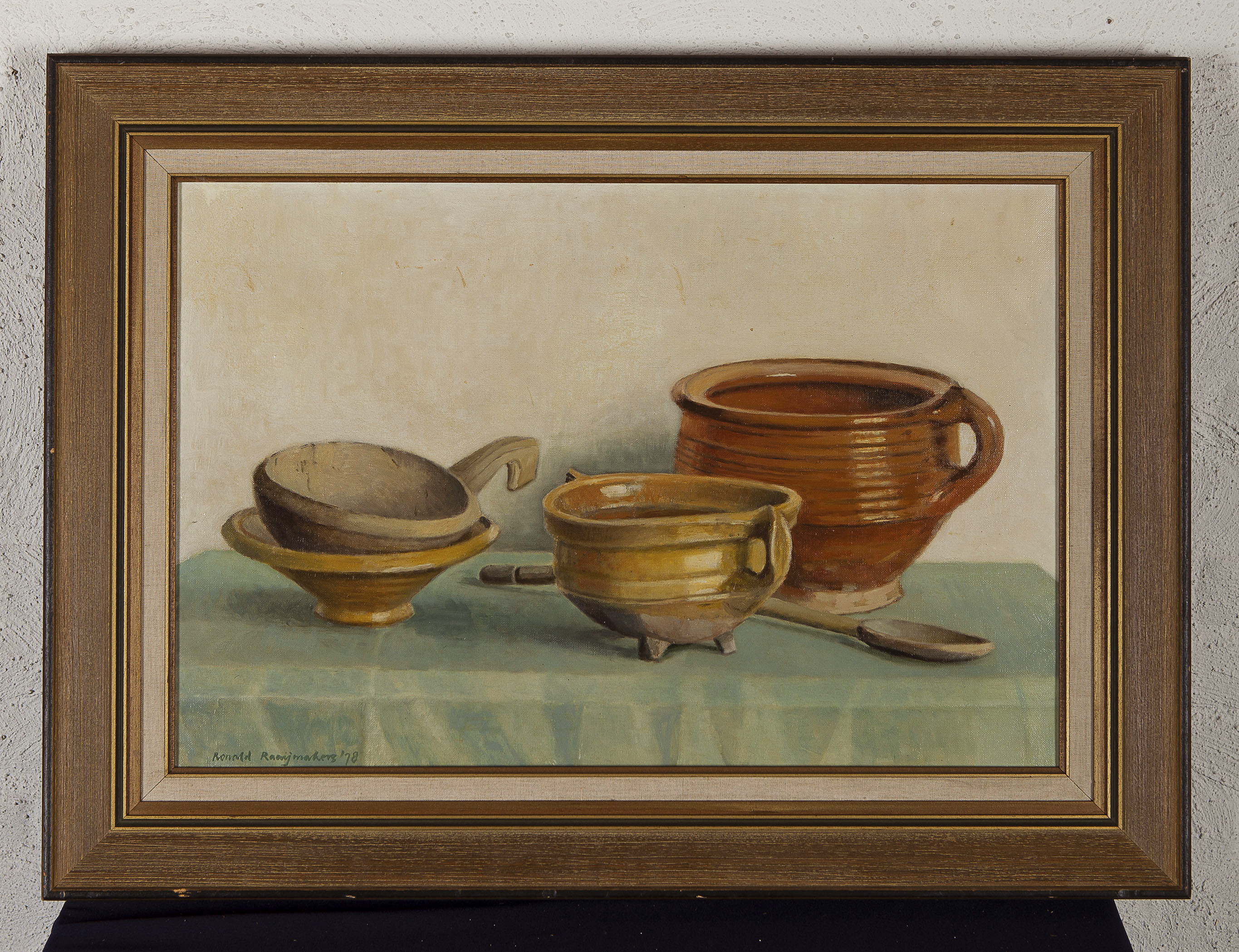 Ronald Raaijmakers - Aarden Testen - Olieverf op doek - gesigneerd l.o. - herkomst BKR Den Haag  kopen? Bied vanaf 10!