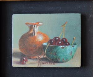 Hans Habraken - stilleven met kersen kopen? Bied vanaf 150!