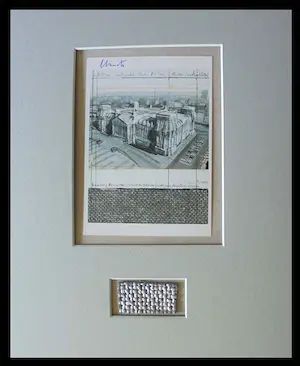 Christo - Christo - Collage Reichstag Berlin - 1995 - handgesigneerd -ready to frame kopen? Bied vanaf 75!
