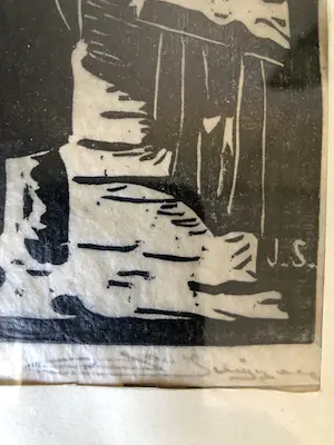 Jan Swijser - Man in Stad - Houtsnede, Ingelijst kopen? Bied vanaf 30!