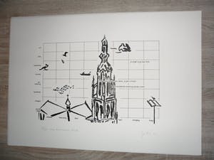 Yvon van der Weerd - 6 zeefdrukken Madrigalen van de stad Breda met tekst van Jan Doms kopen? Bied vanaf 35!