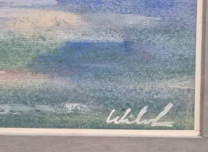 Wil van Leeuwen - Grote expressionistische gouache - "de Zee" - fraai ingelijst - gesigneerd kopen? Bied vanaf 47!