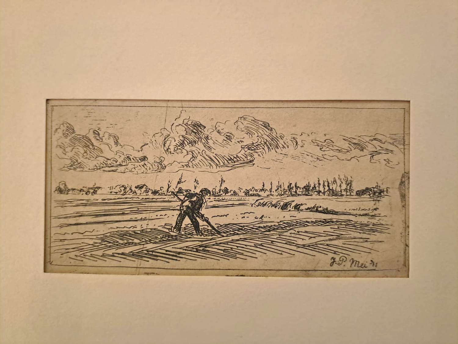 Johannes Proost - 'Landschap met boer' kopen? Bied vanaf 20!